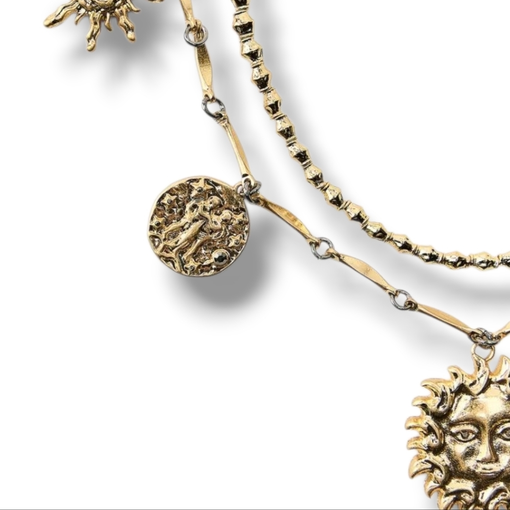 ZARA Pack of 2 Sun Moon Necklaces - Picture 2 of 14